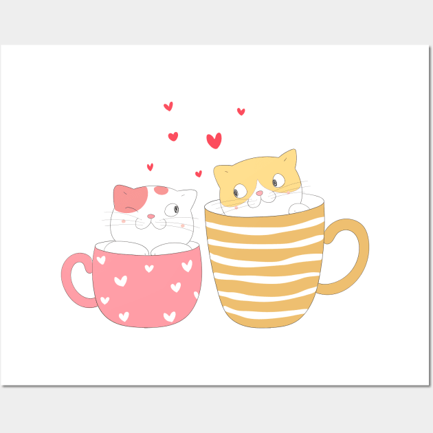 LOVELY COUPLE CAT Wall Art by Lovely Arts